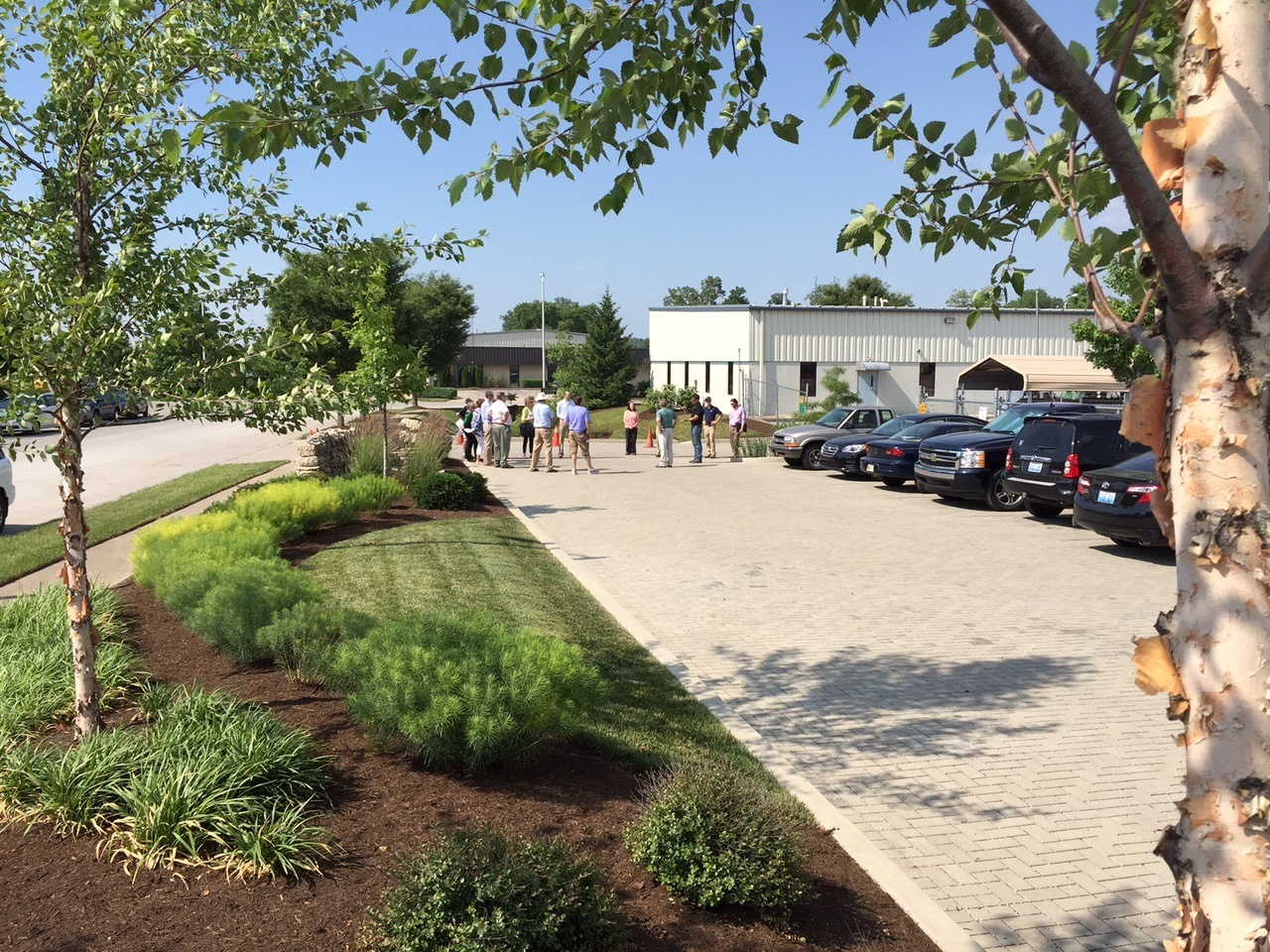 Permeable pavers in parking lot